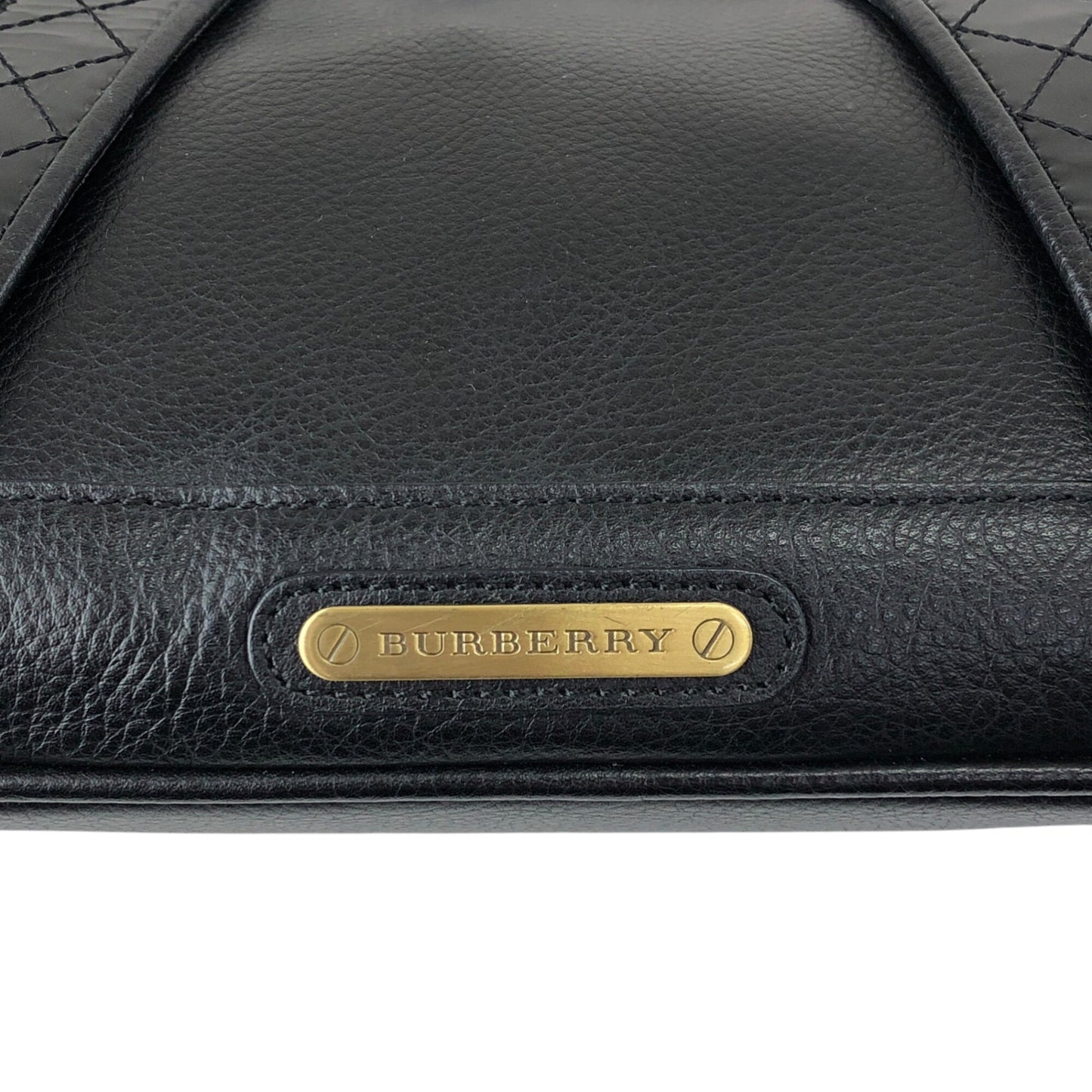 BURBERRY Logo Shoulder bag Black Vintage 7rnpei