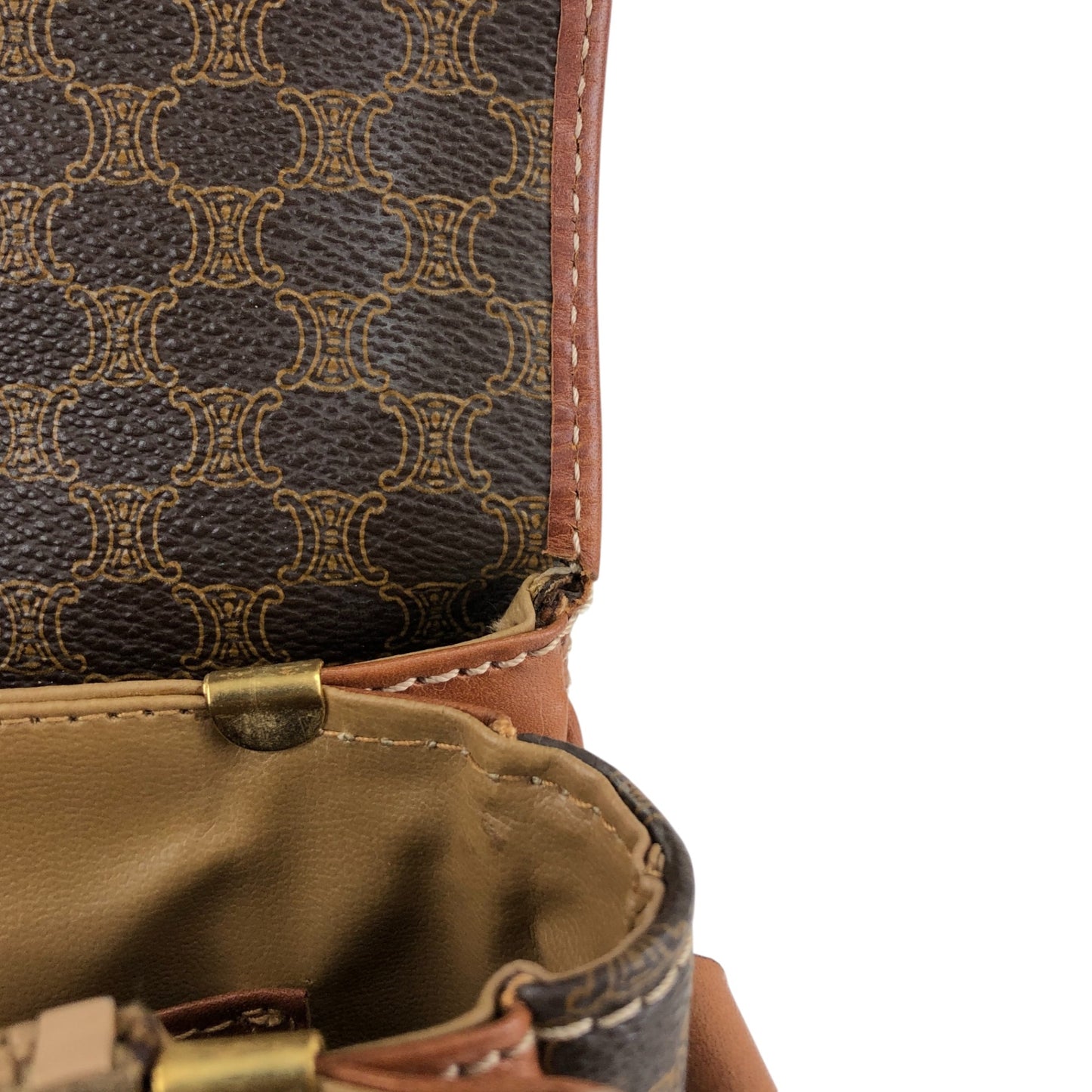 CELINE Macadam Horseshoe Shoulder bag Brown Vintage mxtw8i