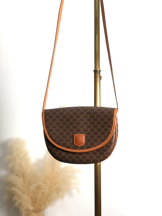 CELINE Macadam Blason Shoulder bag Brown Vintage ukvpkm
