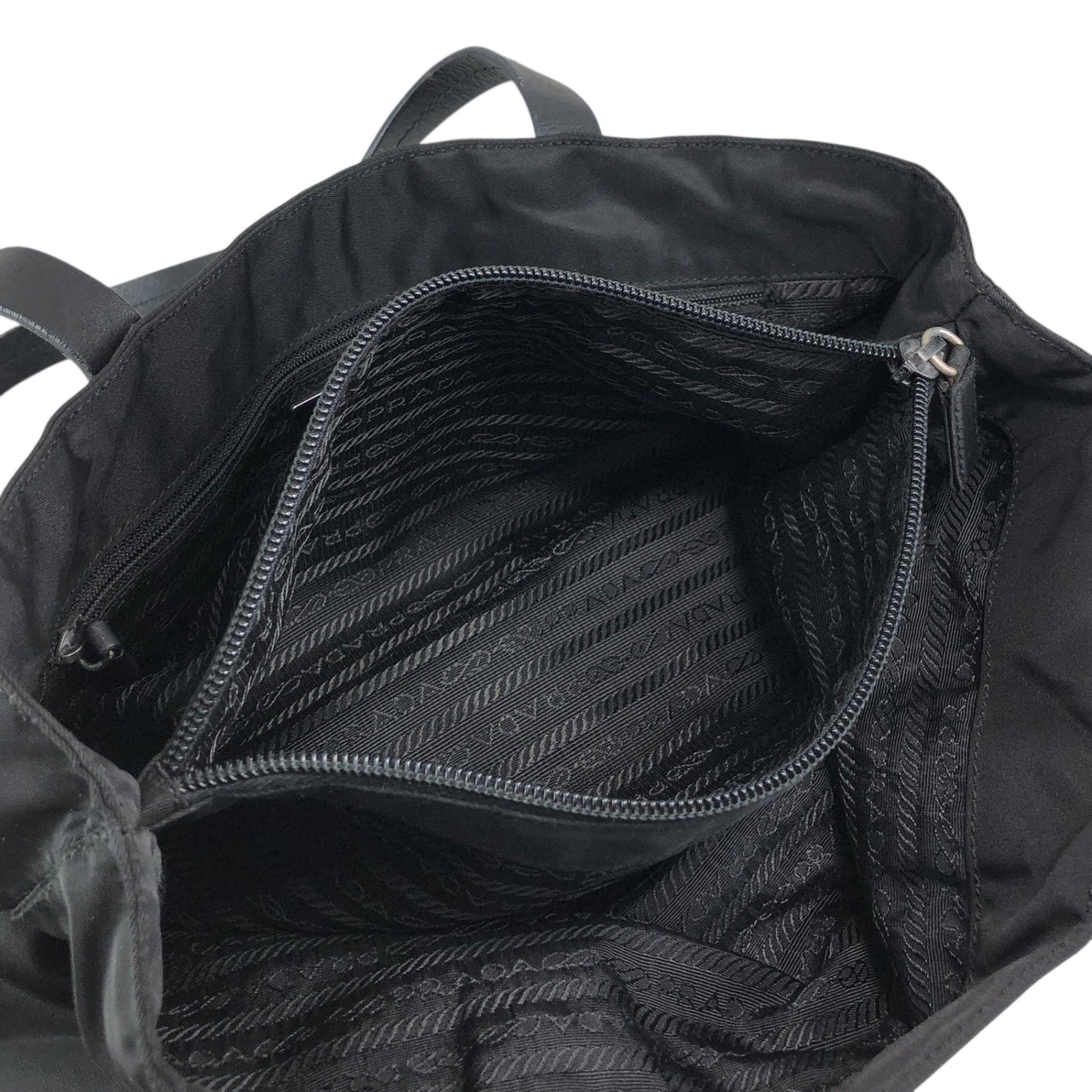 PRADA Tessuto Triangle Logo Totebag Black Vintage 6dyded