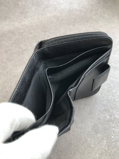 PRADA Triangle Logo Folded Wallet Black Vintage pjch8z