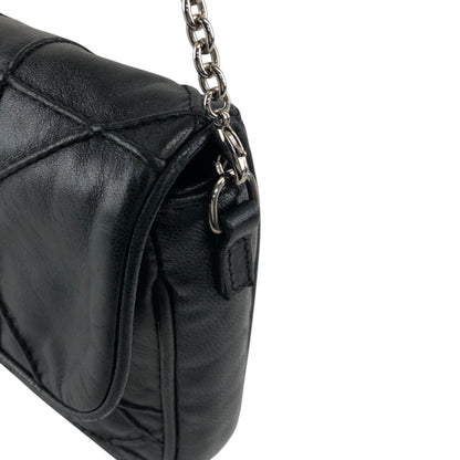 Christian Dior Cannage Charm Chain Shoulder bag Black Vintage cpsaii