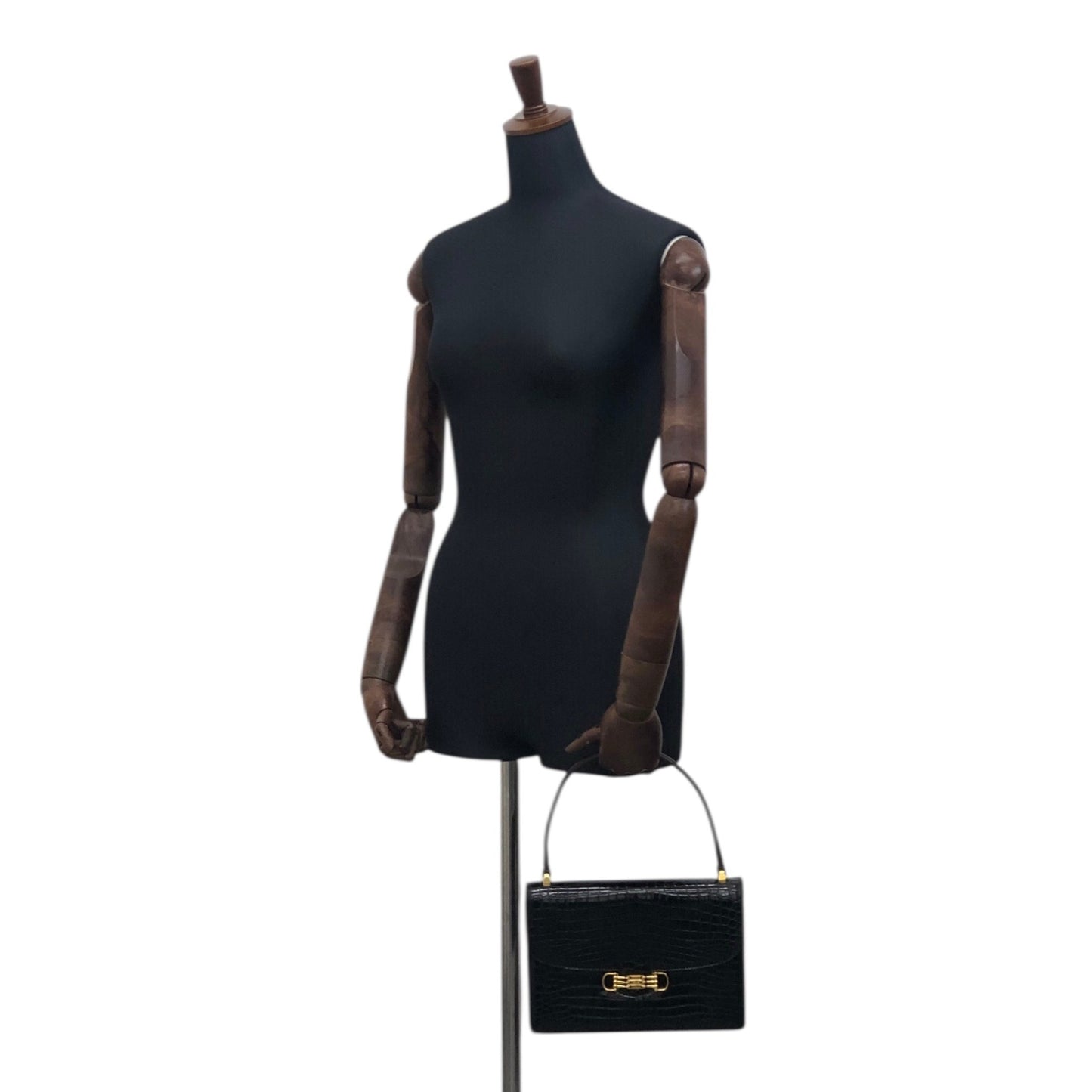 CELINE Horse Bit Handbag Black Vintage 4mkifm