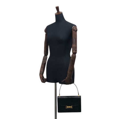 CELINE Horse Bit Handbag Black Vintage 4mkifm