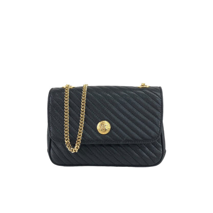 CELINE Triomphe Chain Shoulder bag Black Vintage pt5aps