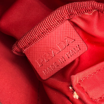 PRADA Triangle Logo Small Boston bag Handbag Red Vintage dkzdci