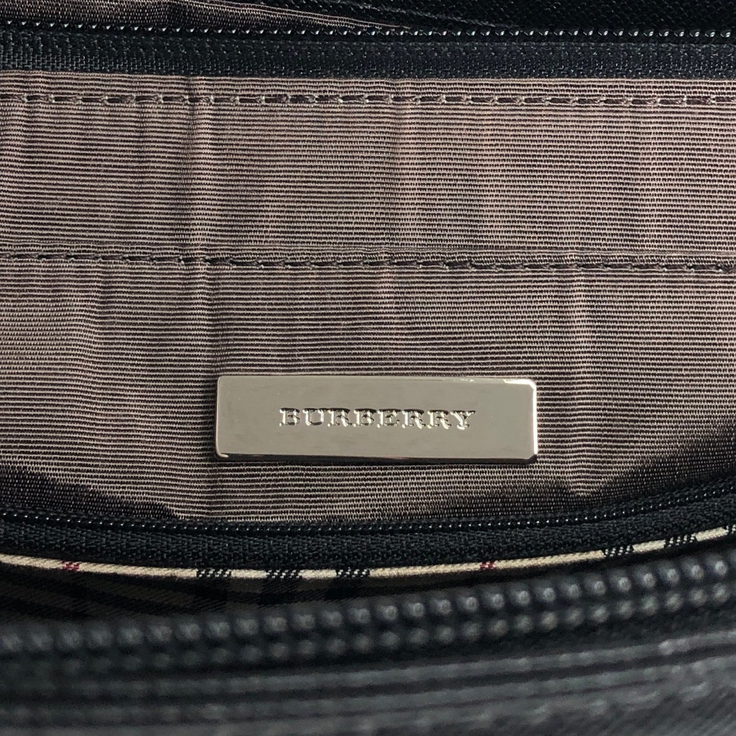 BURBERRY Logo Handbag Totebag Black Vintage behneb