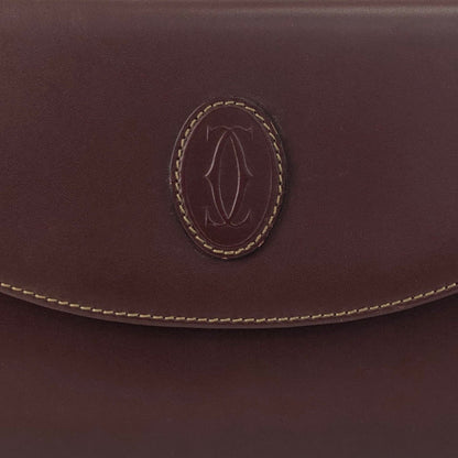 Cartier Logo Embossed Shoulder bag Bordeaux Vintage ezui2a