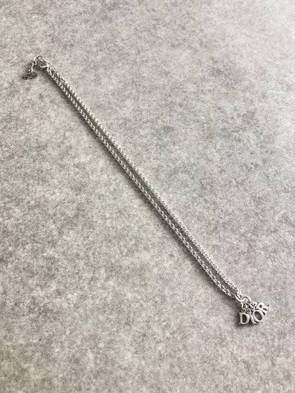 Christian Dior Logo Motif Necklace Silver Vintage t8f4zg