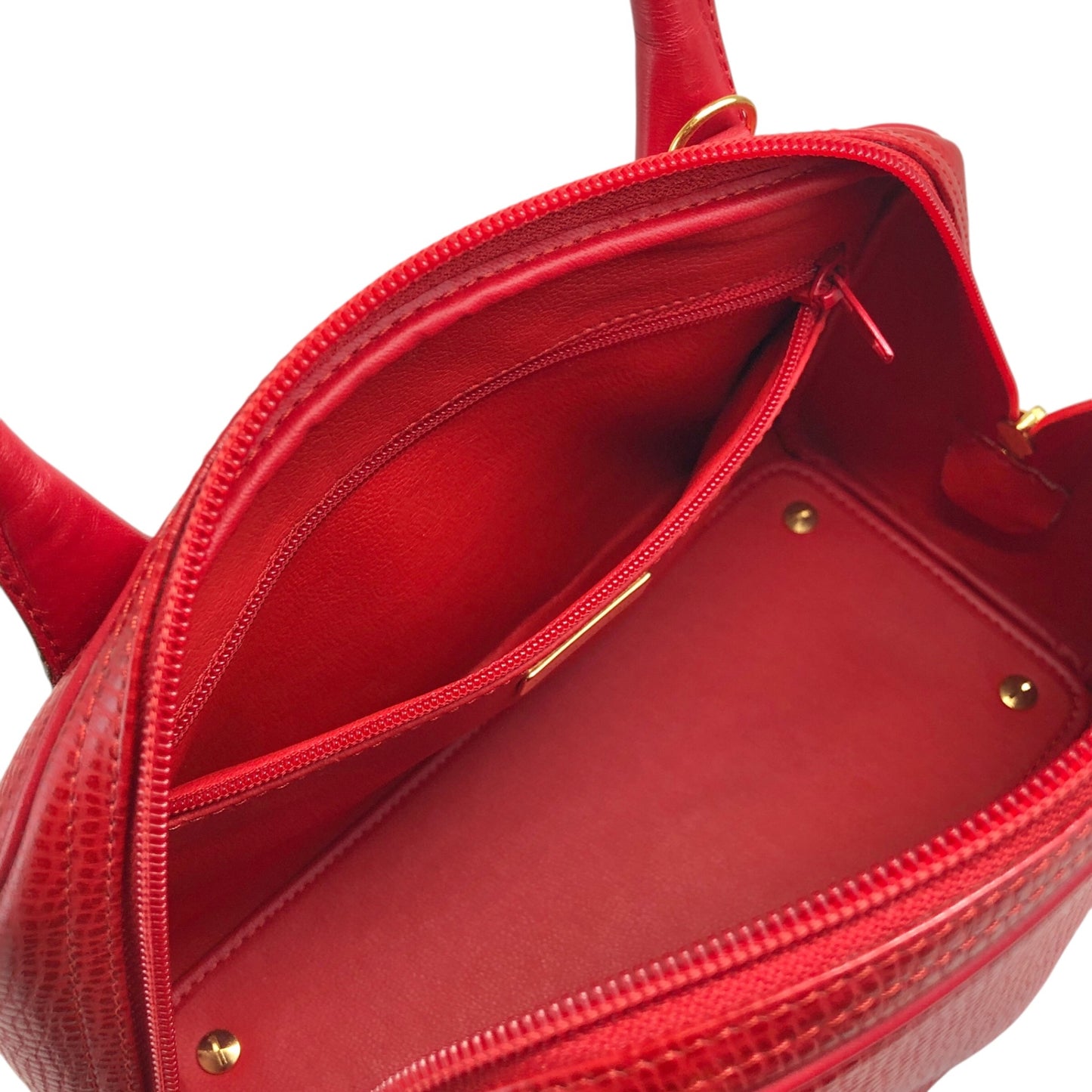 Christian Dior CD Logo Two-way Handbag Shoulder bag Red Vintage spvfzk