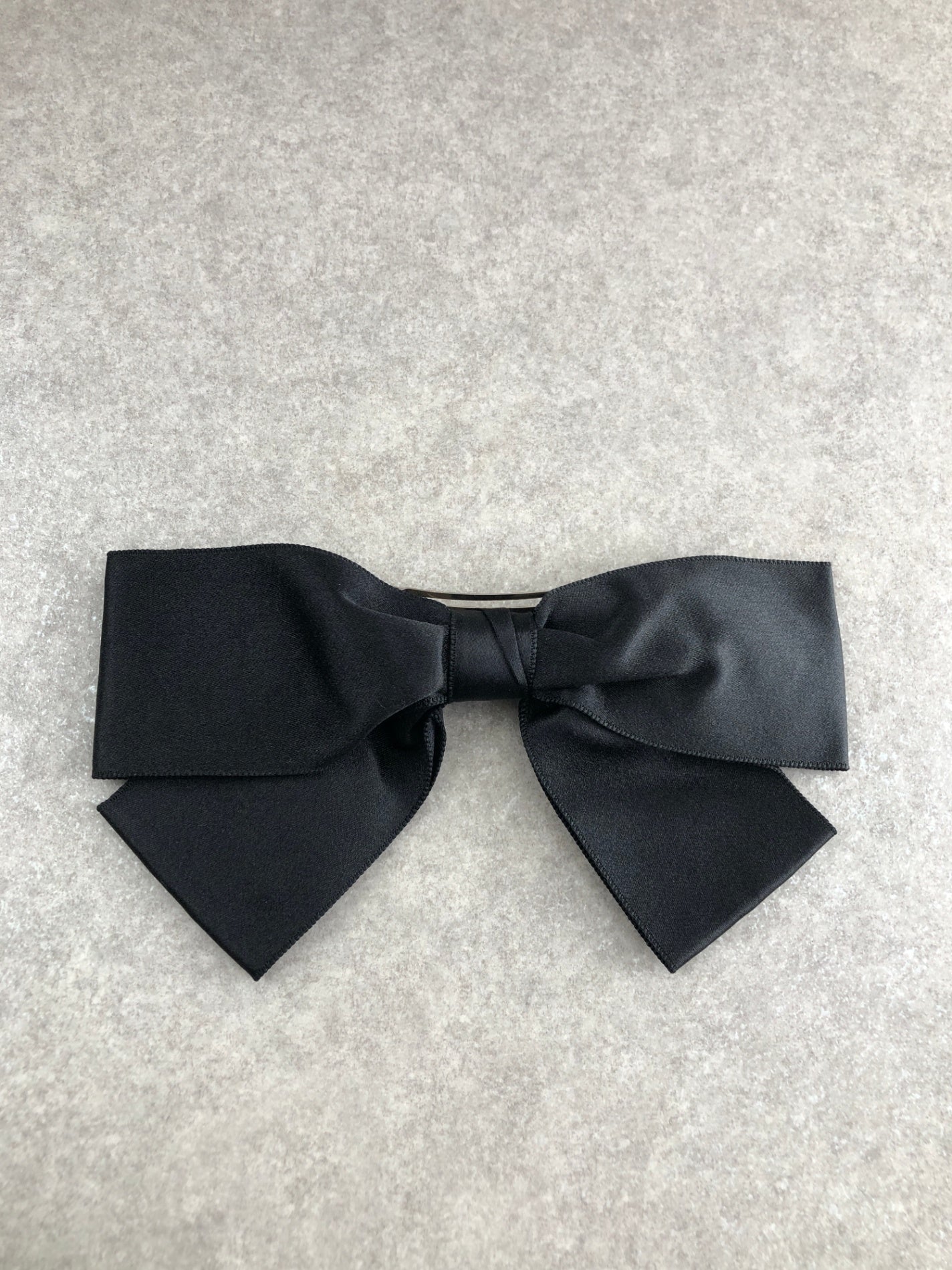 CHANEL Ribbon Barrette Black Vintage 3efxk8