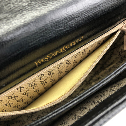 Yves Saint Laurent YSL Logo Shoulder bag Black Vintage rnmcrn