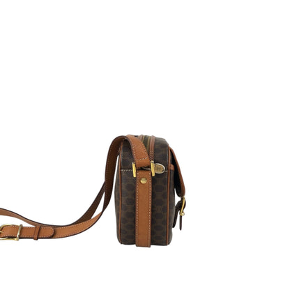 CELINE Macadam Blason Shoulder bag Brown Vintage aj8afn