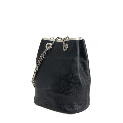 CELINE Drawstring Chain Shoulder bag Black Vintage xx4c6h