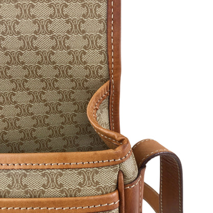 CELINE Macadam Front Buckle  Shoulder bag Beige Vintage nnbcwv