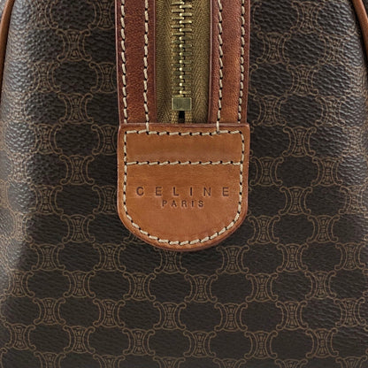 CELINE Macadam Blason Handbag Boston bag Brown Vintage ikwctp