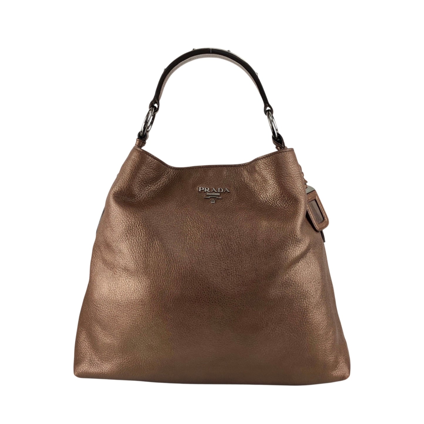 PRADA Logo Shoulder bag Hobobag Brown Vintage ufndas