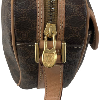 CELINE Macadam Gancini Shoulder bag Brown Vintage ymrfek