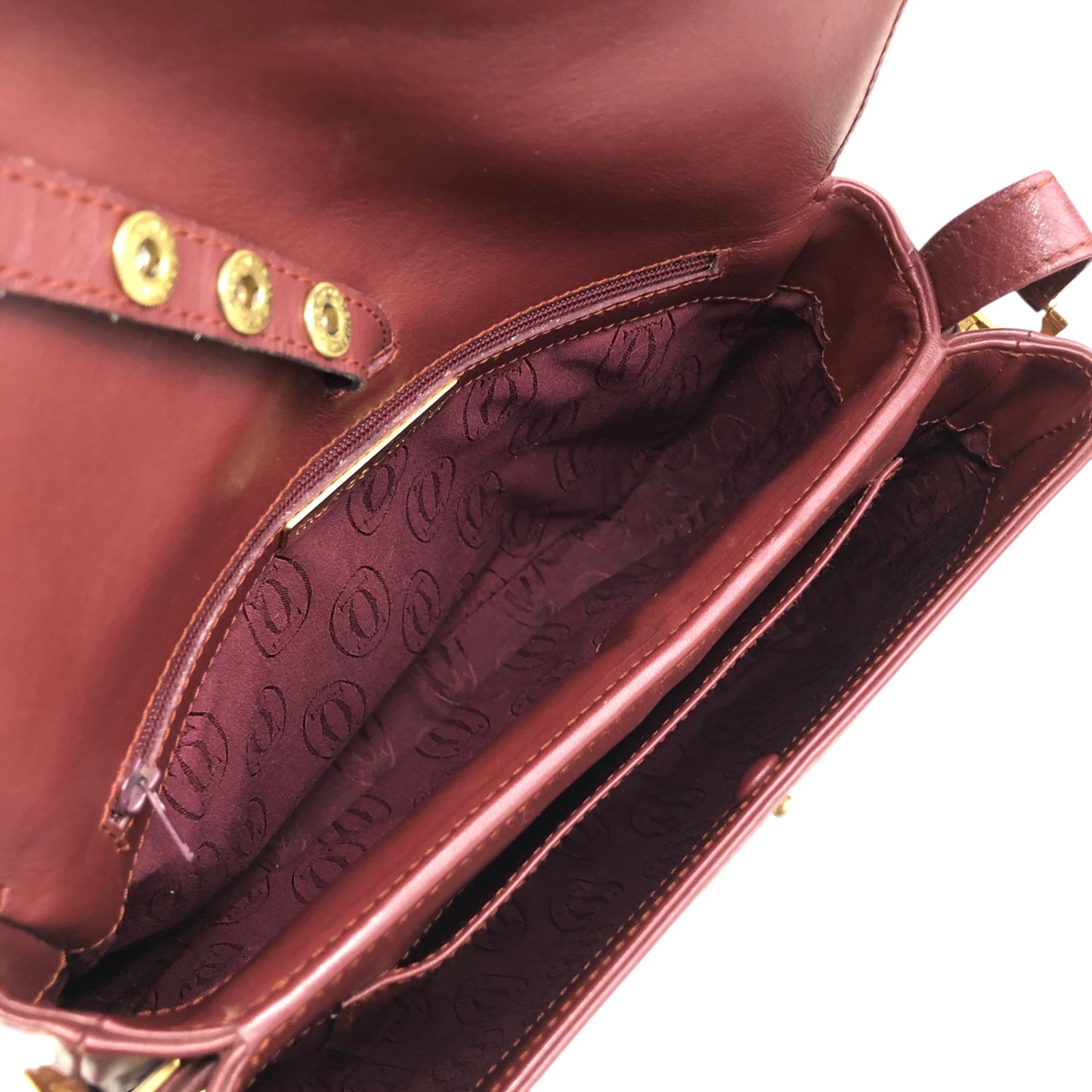 Cartier Logo Shoulder bag Bordeaux Vintage 7wd85j