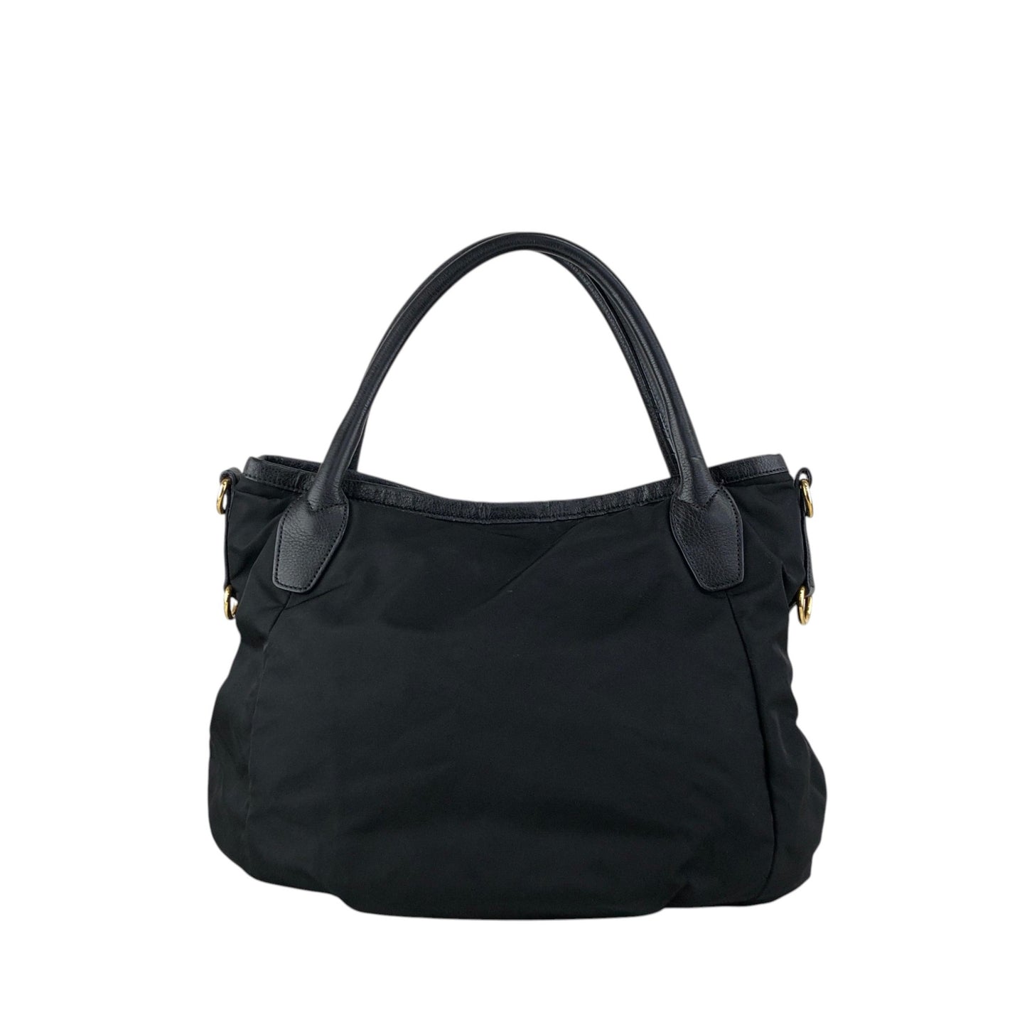 PRADA Tessuto Triangle Logo Two-way Handbag Shoulder bag Black Vintage jwasar