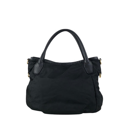 PRADA Tessuto Triangle Logo Two-way Handbag Shoulder bag Black Vintage jwasar