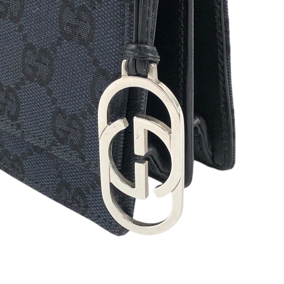 GUCCI Interlocking GG Canvas Shoulder bag Black Vintage 2tc23f
