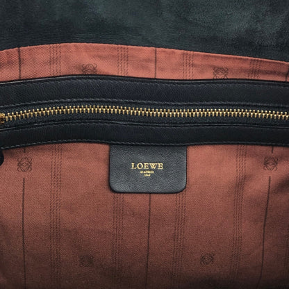 LOEWE Logo Front Buckle Two-way Handbag Shoulder bag Black Vintage pszdm6