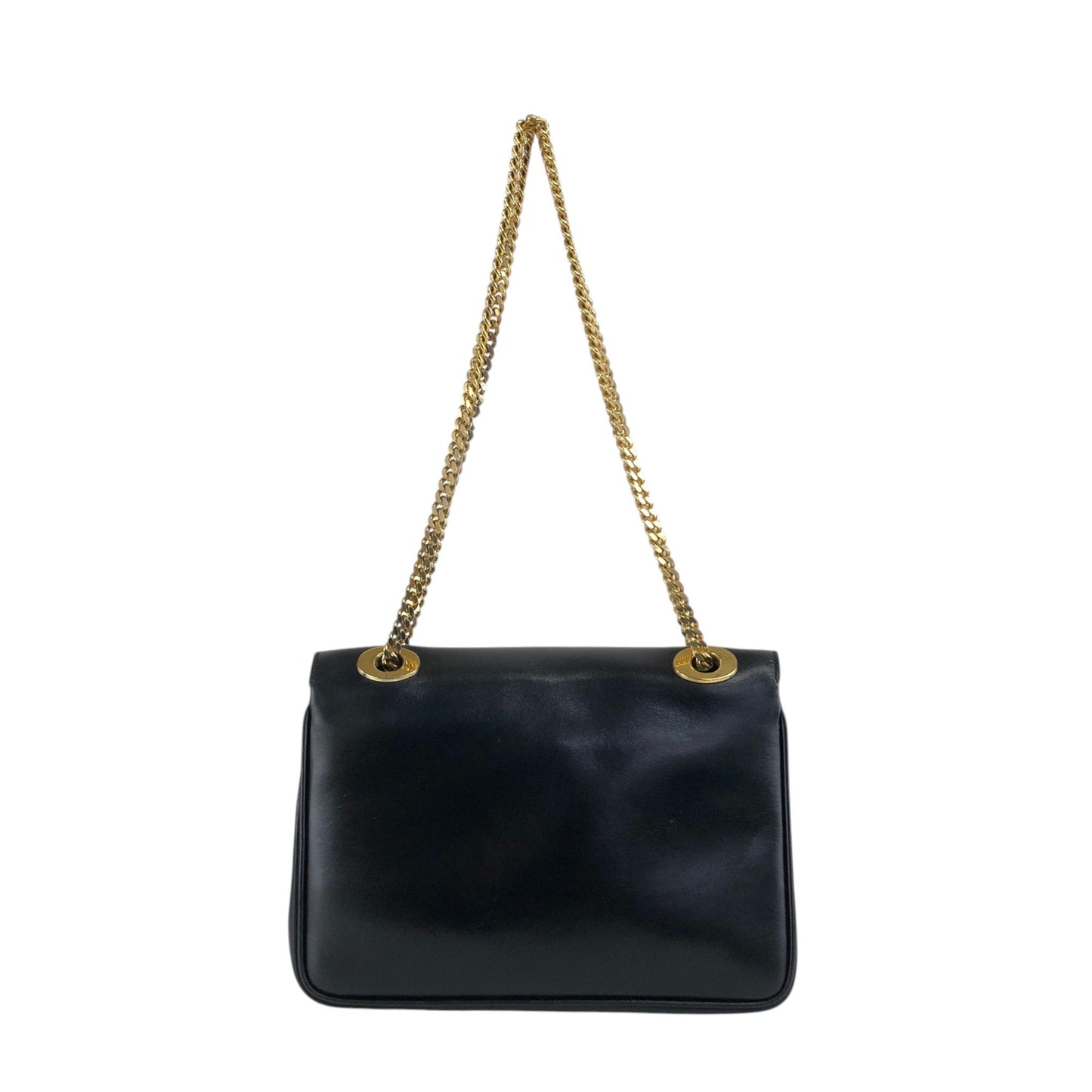 CELINE Blason Chain Shoulder bag Black Vintage gpayic