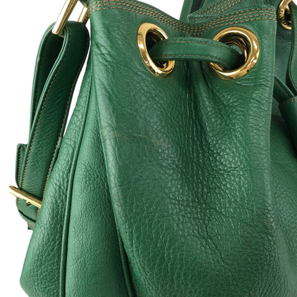 LOEWE Anagram Drawstring Shoulder bag Green Vintage 4p76em