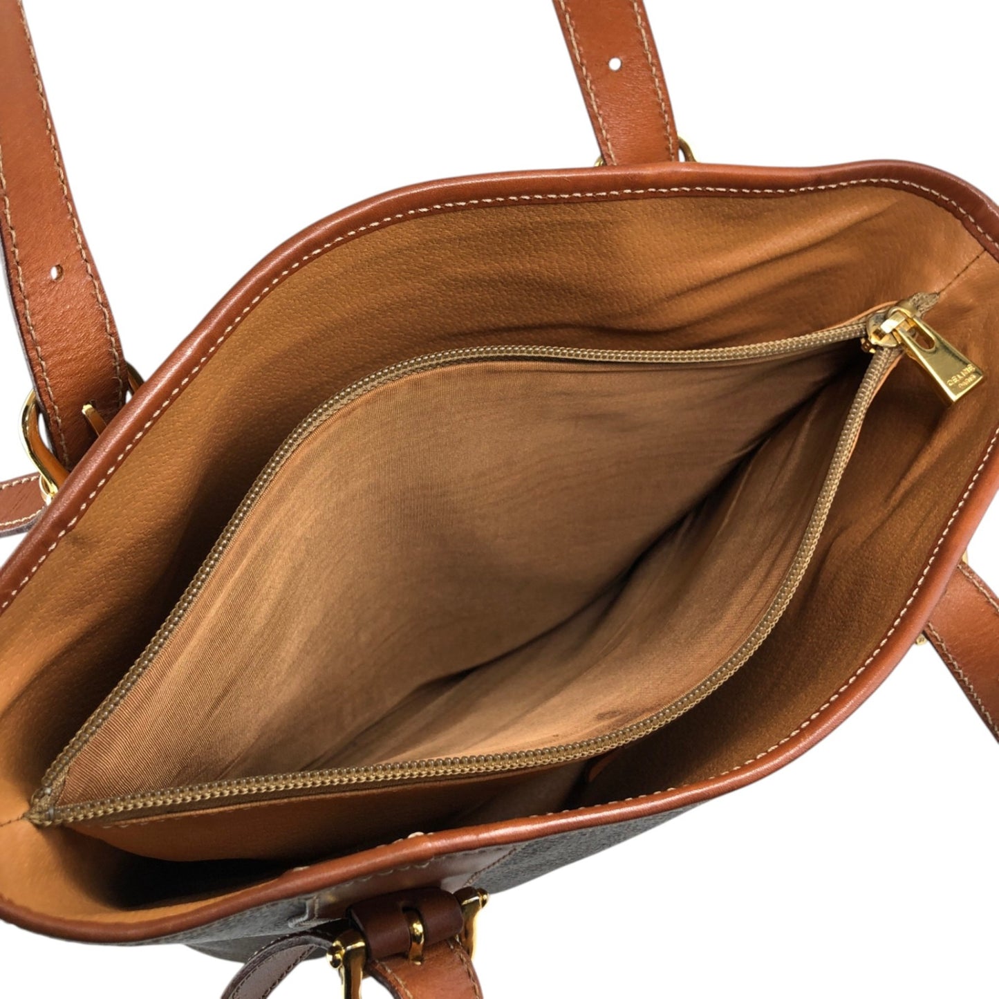 CELINE Macadam Blason Handbag Totebag Brown Vintage g8hnuw