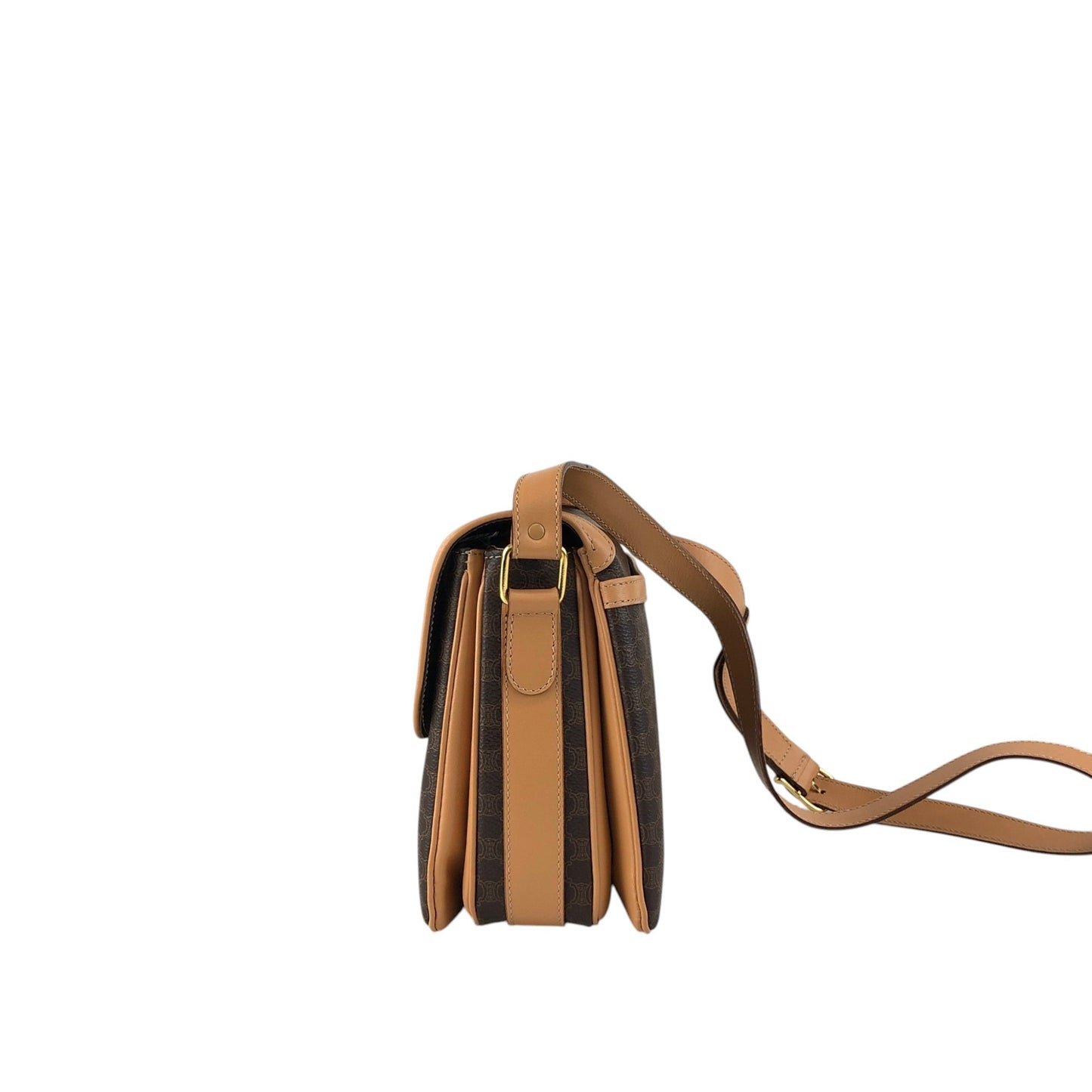CELINE Macadam Blason Shoulder bag Brown Vintage cwx3rn