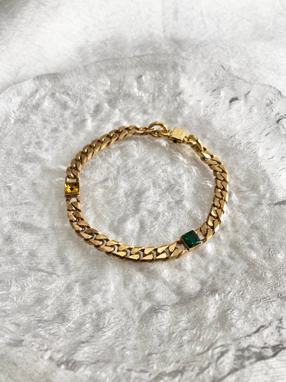 CELINE Stone Bracelet Gold Vintage uwc5j4
