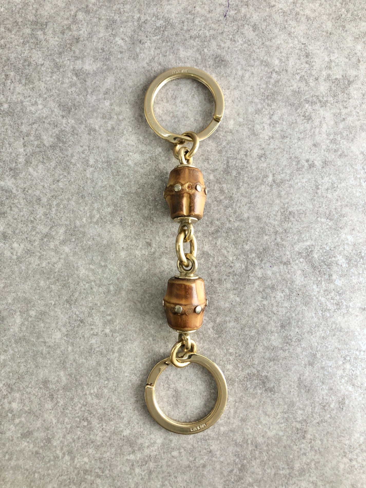 GUCCI Bamboo Key Ring Gold Vintage s6t348