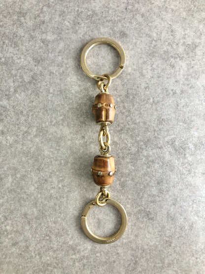 GUCCI Bamboo Key Ring Gold Vintage s6t348