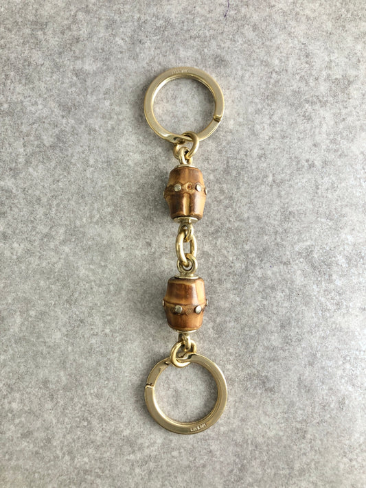 GUCCI Bamboo Key Ring Gold Vintage s6t348