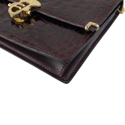 CELINE Front Lock Chain Shoulder bag Bordeaux Vintage iw6ga6