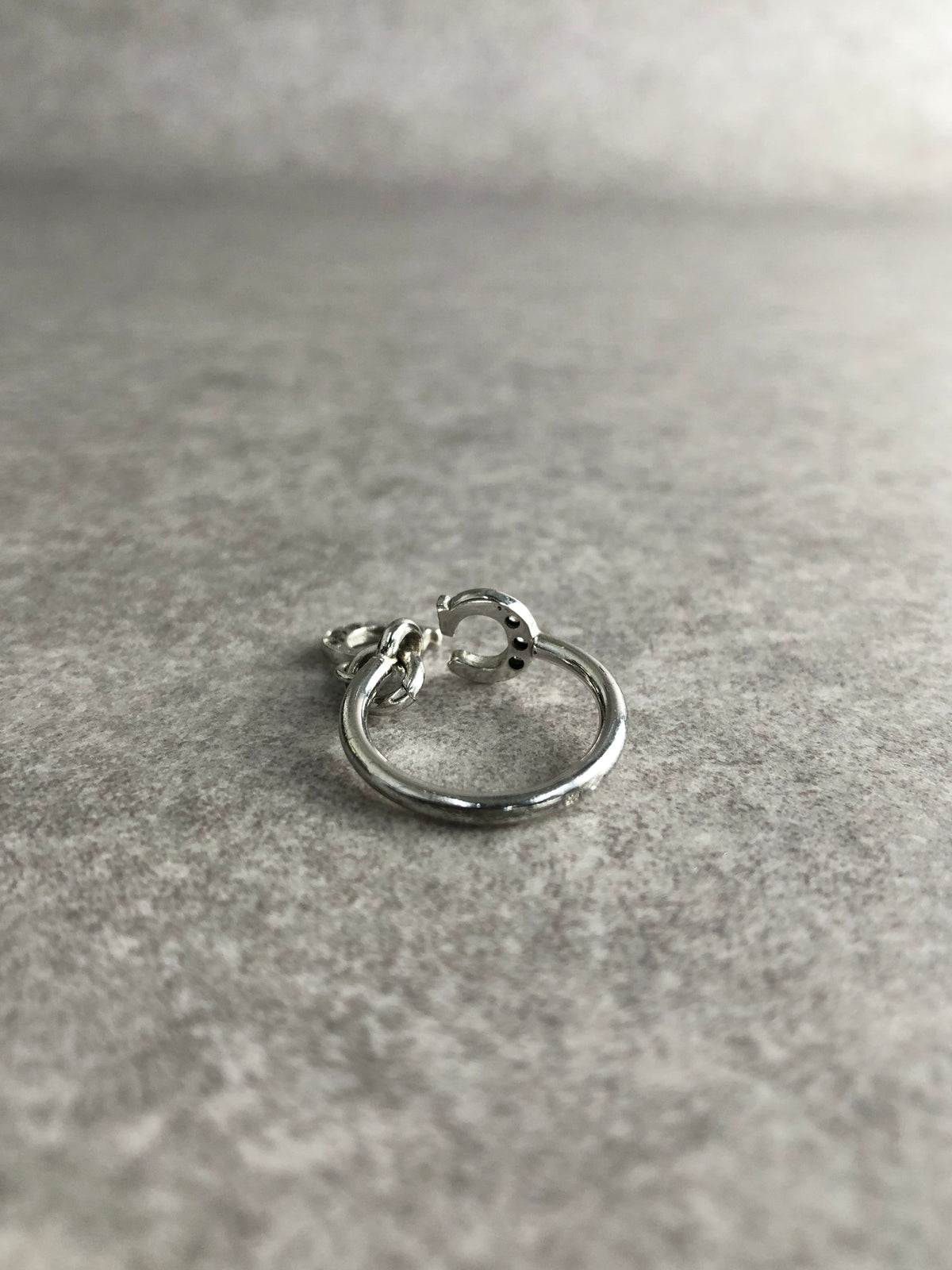 Christian Dior CD Logo Charm SILVER925 Ring Silver Vintage 53dv3v