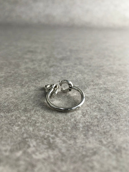 Christian Dior CD Logo Charm SILVER925 Ring Silver Vintage 53dv3v