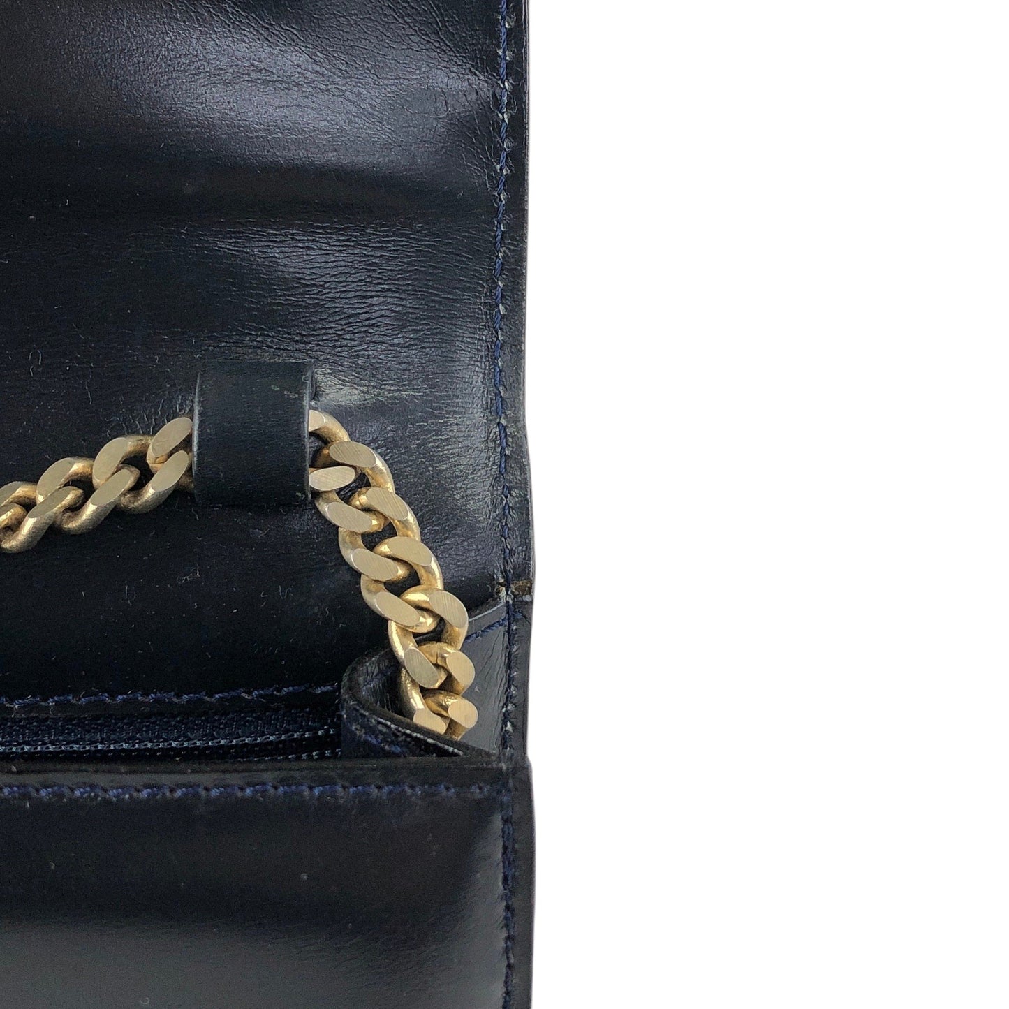 CELINE Triomphe Chain Shoulder bag Black Vintage thnjzk