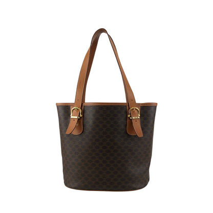 CELINE Macadam Blason Handbag  Totebag Brown Vintage ny5rrc