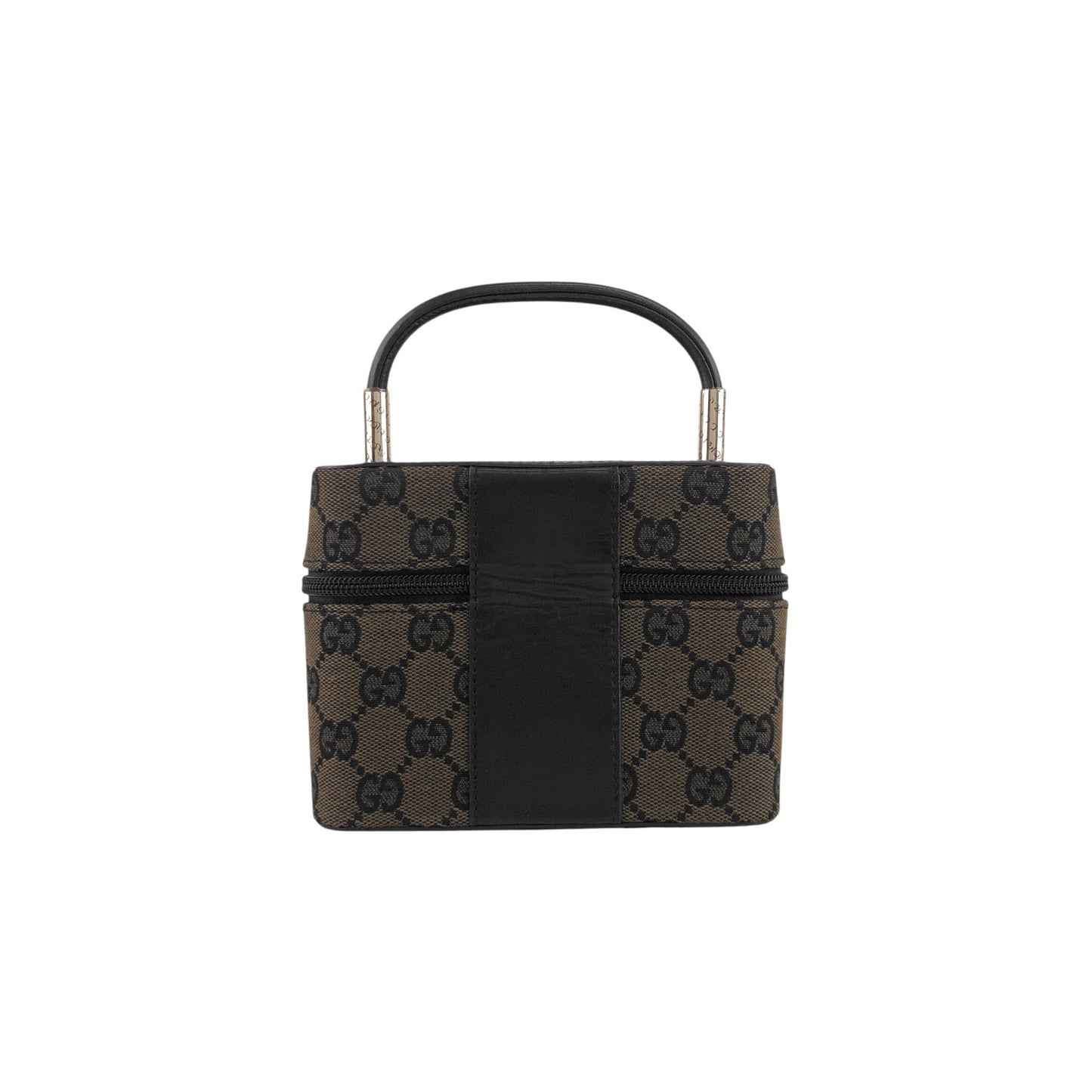 GUCCI GG Canvas Handbag Vanity bag Black Vintage px6678