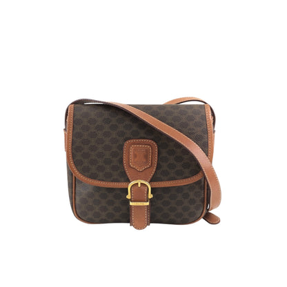 CELINE Macadam Front Buckle Shoulder bag Brown Vintage 5zhw5w