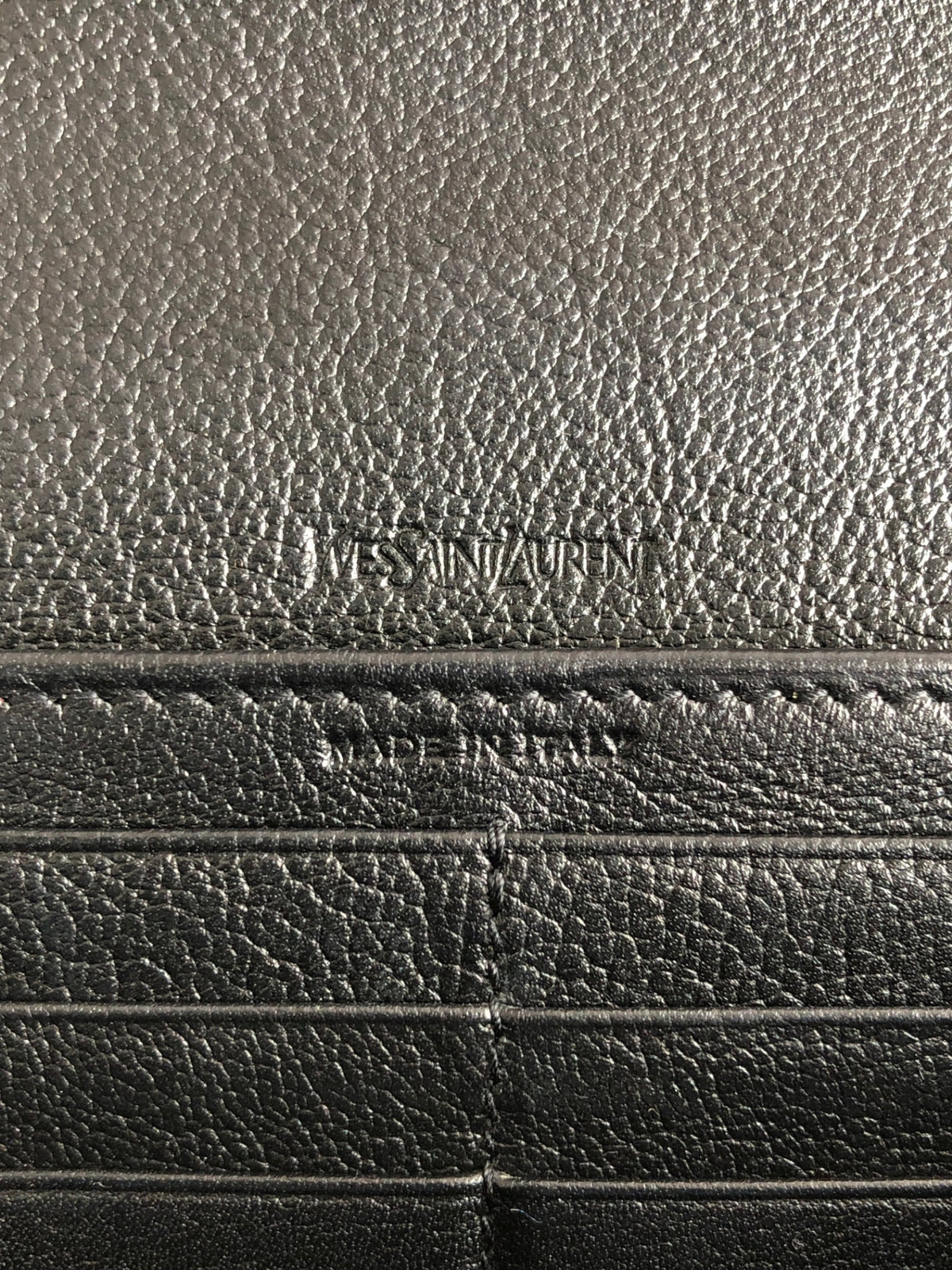 Yves Saint Laurent YSL Logo Long Wallet Black Vintage ipdgzz