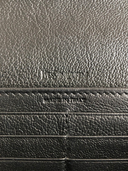 Yves Saint Laurent YSL Logo Long Wallet Black Vintage ipdgzz