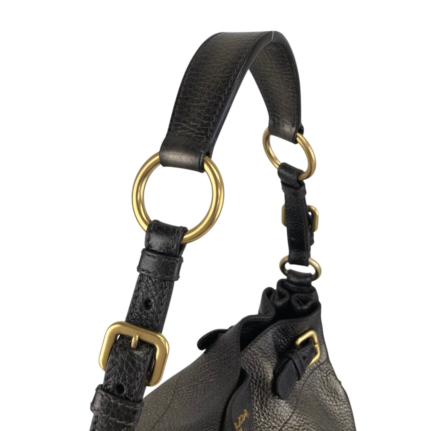 PRADA Logo Side Pocket Two-way Handbag Shoulder bag Bronze Vintage fiftw3