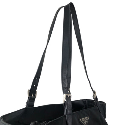 PRADA Tessuto Triangle Logo Handbag Black Vintage e52d78