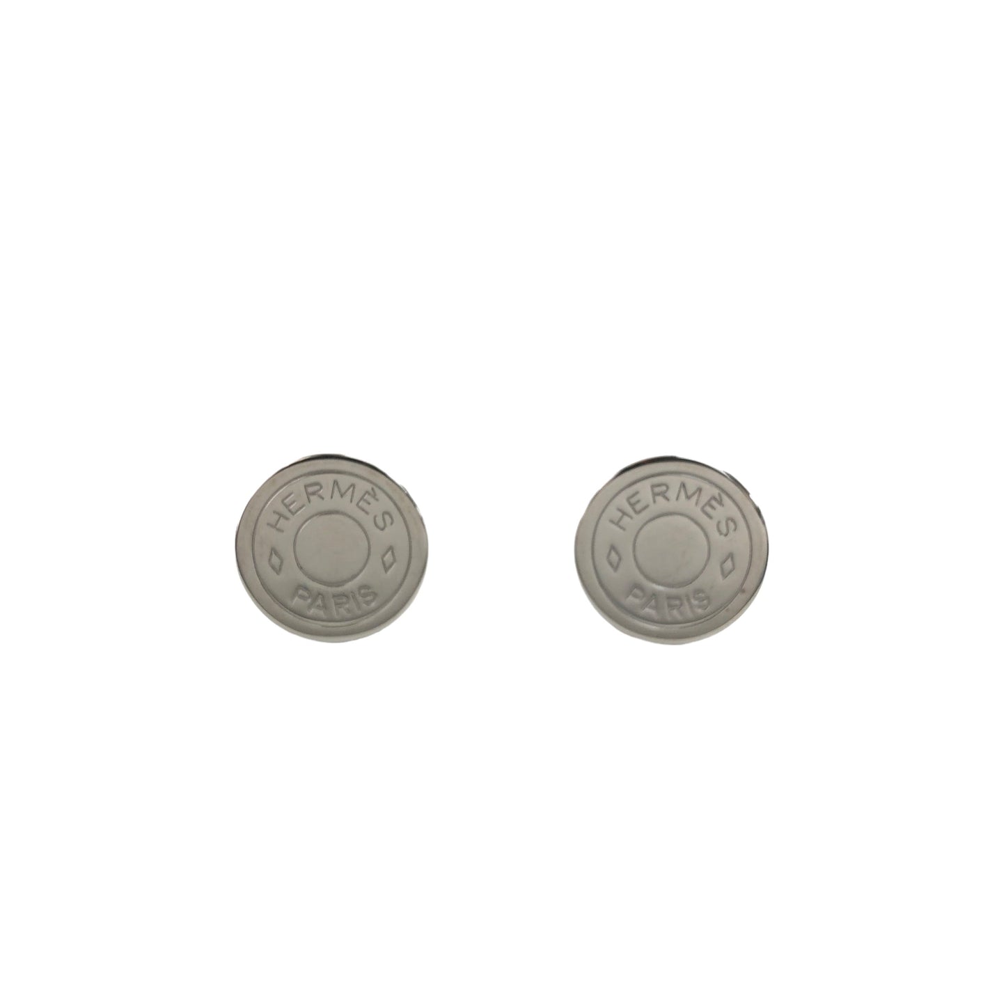 HERMES Serie Earrings Silver Vintage gbdwur