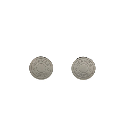 HERMES Serie Earrings Silver Vintage gbdwur