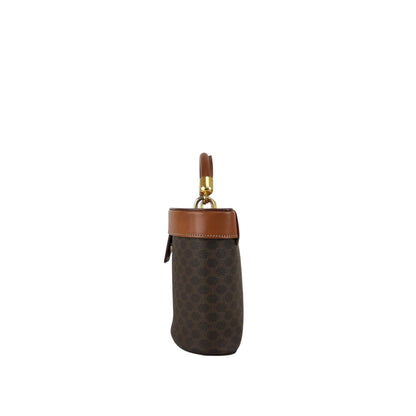 CELINE Macadam Triomphe Two-way Shoulder bag Vanity bag Brown Vintage tbvwcr