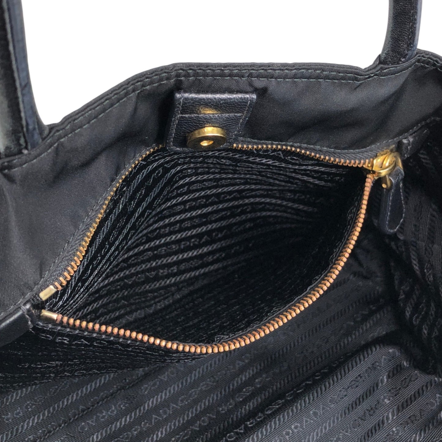 PRADA Tessuto Triangle Logo Two-way Handbag Shoulder bag Black Vintage 2krwdw